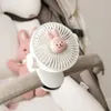 Korean Baby Stroller Clip Fan Mini Portable Rechargeable Electric Wind Power Handheld Fans Outdoor Small Cooling Ventilador 240412