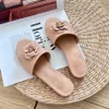 Classic Women Designer Sandals Flip Flops Round Toes Flat Low Heel Camellia Slippeer Slip On Mules Bohemian Scuffs Outdoor Recreation Beach For Travel