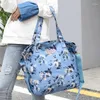 Bolsa 2024 Moda Mulheres Bandeira Big Size Tote Ladies Printing Casual Flor Nylon ombro Mensageiro da praia Bolsa feminina