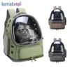 Pet Cat ryggsäck astronaut transparent bärväska för kattvalp andningsbara kattungar utomhuspåsar rymdkapsel katter paket 240420