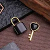 Charms Creative Couple Lock ketting hanger eenvoudige mode kristal sleutel duurzame hoogwaardige natuursteen