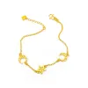 Strands Solid 999 Gold Star Moon Bracelet para mujeres como un soplo de joyas de lujo de aire fresco para el compromiso