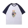 T-shirt a maniche corte in cotone puro con un design unico con stampe animali, polo traspirante e confortevole oversize, un nuovo oggetto di moda appena lanciato.