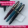 Pens Smooth Wingsung 630 Fountain Pen 8# Iraruita Fine Nib Krótki tłok złoty klip Pen Business Pisma School Prezent Prezenty