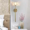 Lámpara de pared All Copper Bedside Bedside Crystal Fondo de cristal Moderna Luz Simple Lugar de estar de lujo sala de estar de lujo