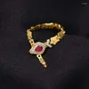 Cluster Ringe Leichte Luxus rotes Kristallverschluss Weichkette Schlange für Frauen Vintage Temperament coole Mode süßer Silberschmuck