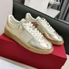 Studs Board Champagne Low Wallentino snörningstränare Guld Sportsneakers Rivet Shoes Training Designer Couples Top White Casual Cowhide Colored LQ3U