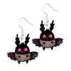 Andere Halloween -Ohrringe süße Cartoon Katze Crow Ufo Bat Design Dangle Ohrringe Acrylschmuck vielseitige Accessoires 240419