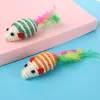 Toys 1pc Pet Cat Sisal Toys False Mouse Mini Funny Playing Toys Color Feather Kitten Bite Scratching Fun Toy Pet Supplies