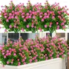 Dekorative Blumen 8pcs Outdoor Künstliche Boxholz UV Resistente falsche Stängel Pflanzen Kunststoff Grün für den Innenhänge im Freien im Hängegarten