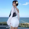 Casual Dresses Fashion Style Women's Clothing Elegant White Dress Little Short Petite Long Sleeve Sexy See-through Beach Travel