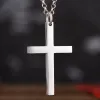 Halsband Balmora Real 925 Sterling Silver Simple Classic Jesus Cross Pendant For Neckor Women Men Christian Gift Punk Fashion Jewelry