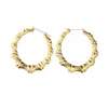 Déclaration Sliver / Gold Color Big Bamboo Circle Boucles d'oreilles pour femmes Hip Hop Boucles d'oreilles Hip Hop Basketball Basketball Hoops