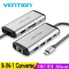 Hubs Vention USB C Hub Typecから4K HDMI RJ45 VGA USB 3.0 Hub Dock for MacBook Pro Huawei Mate 30 USBC 3.1スプリッターポートUSBCハブ