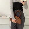 Sac à bandoulière semi-cercle à gauche pour femmes Veet Leather Femme Nouveau 2023 Hiver Trend Corée Fi Tote Sac à main J3SM #