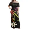 Sukienki imprezowe Przybudownictwo Niestandardowy moda Damska moda na 2024 r. Drop-ramię Maxi sukienka Summer Ladies Polinezyjski styl plemienny oddychający