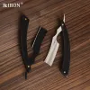 Blades RIRON Professional Straight Barber Razor Men Manual Hair Removal Shaving Knife With Wooden Handle