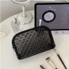 Sacs Black Love Heart Mesh Cosmetic Sac Transparent Sac de maquillage Sac de rangement de voyage Sac de lavage portable simple