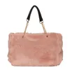 Bolsa para mujeres de invierno Luxury Faux Fur Shop Teles Bag Metal Chain Bag Bag Bag Bags Trendy 2021 Nuevos bolsos para el hombro Diseño de lana fría Q1RF#