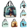 Väskor Dachshund Thermal Isolated Lunch Bag Women Badger Sausage The Wiener Dog Lunch Tote för utomhuscamping Travel Storage Food Box