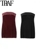 Casual Dresses 2024 Woman Fashion Velvet Bra Dress Slim Sleeveless Backless Strapless Midi Long Vestidos Mujer Party Black