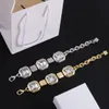 Pulseras de diseño de letras Pulseras de diamantes de 18 km Women Women Mujeres Diseñador de lujo Braceletas Joyas de moda
