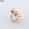 Donia Jewelry Luxury Ring Palace Leopard Head Titanium Inclaid Zircon