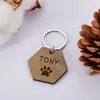 Hondentag gratis aangepaste naam id tags houten kragen huisdieren gepersonaliseerde gegraveerde houten honden kraag pet accessoires