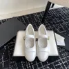 Top quality Cloth Mary Jane Ballet flat shoes strap sandal loafers womens flat Dress shoes Luxury designer shoes Office shoes Black white