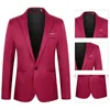 Men's Suits Men Blazer Soft Texture Unique Cutting Long Sleeve Single Button Formal Business All-Match