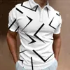 Fashion Mens polo 3d Ligne Thin Stripe Tshirt Top Top Summer Soue à manches colorées Tee Tee Vêtements mâles décontractés 240418