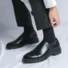 Dress Shoes Heren leer puntige teen slip-on comfortabele slijtvaste niet-slip formele slijtage groot formaat lente en herfst hoofd duwtje