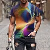 TE-shirt de créateur de mode pour les hommes Casual 3D Imprimé HARAJUKU Personnalité Round Cou Short à manches courtes