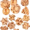 3D Puzzles New Wooden Kong Ming Lock Lu Ban Lock IQ Brain Teaser Teaser Educational Children Montessori 3D Puzzles Game odblokuj zabawki dla dzieci dorosły 240419