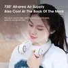 Portable Air Coolers Portable Neck Fan USB RECHARGEABLE AIR OUTLET ANDA NECK FAN LITT FICK FAN med Power Bank för Lazy Gift Sports Fans Y240422