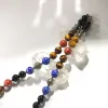 Necklaces Lii Ji 10mm/12mm Tiger's Eye Pyrite Agate Lapis Lazuli Red Jasper Stone Stainless Steel Necklace 52cm Trendy Necklace For Male