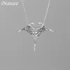 Halsband Inature Fashion 925 Sterling Silver Manta Ray Fish Pendant Necklace For Women Men Choker Jewelry Gift