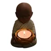 Ljushållare Little Monk Statue Candlestick Vintage Utsökta dekorativa Buddha -statyer Holder för hemt skrivbordskontor utomhus