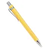 5pcs Bamboo Wood Ballpoint Point 1,0 mm Astuce bleue Black Ink Signature Ball Office School Wrting Stationery
