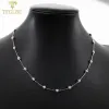 Colliers TFGLBU 3MM 2CTTW TOUT Collier Moisanite pour les femmes Test de chaîne claviculaire de bulles classiques passa 100% S925