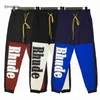 La versione giusta di Meichao Rhude Stampato le lettere Contrasto hip-hop Trend Casual Woven Pantaloni Leggings