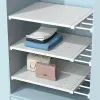 Хранение белых расширяемых разделителей Punchfree Выдвижные слои доски для хранения гардероба и общежития для ванной комнаты перегородки