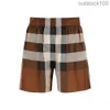 High -end Buurberlyes -kostuums voor vrouwen mannen dames plaid zijden shorts senior merk casual zomer designer shorts