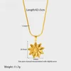 INS 18K Gold Double -yer Small Small Pendants Collier en acier inoxydable Bijoux de fleurs en acier inoxydable