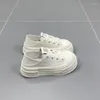 Scarpe casual Comemore White Women White Women 2024 Platform Sneakers con scarpa con fondo a testa rotonda primaverile comoda