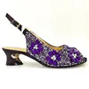 Dress Shoes QSGFC Selling Party Wedding Purple Color Women And Bag Set With Shiny Retro Alloy Mosaic Rhinestone Accessories