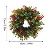 Decoratieve bloemen herfstdeur krans 13 inch kunstmatig voor voorste thanksgiving oogst raam muur decor oranje