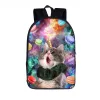 Taschen Lustige Space Cat Rucksack Tierlaser Katze Kitty Daypack Kinder Schultaschen für Teenager Girls School Rucksäcke Kinderbuchbeutel