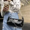 Fi Diamd Butterfly Sumbage для женщин патентная кожаная цепная цепная сумка для плеча Vintage Girls Swork Bag y2fm#