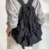 Väskor mode ruched rakande ryggsäckar för kvinnor casual nylon ryggsäck skola ljusvikt elever väska stor kapacitet resväska